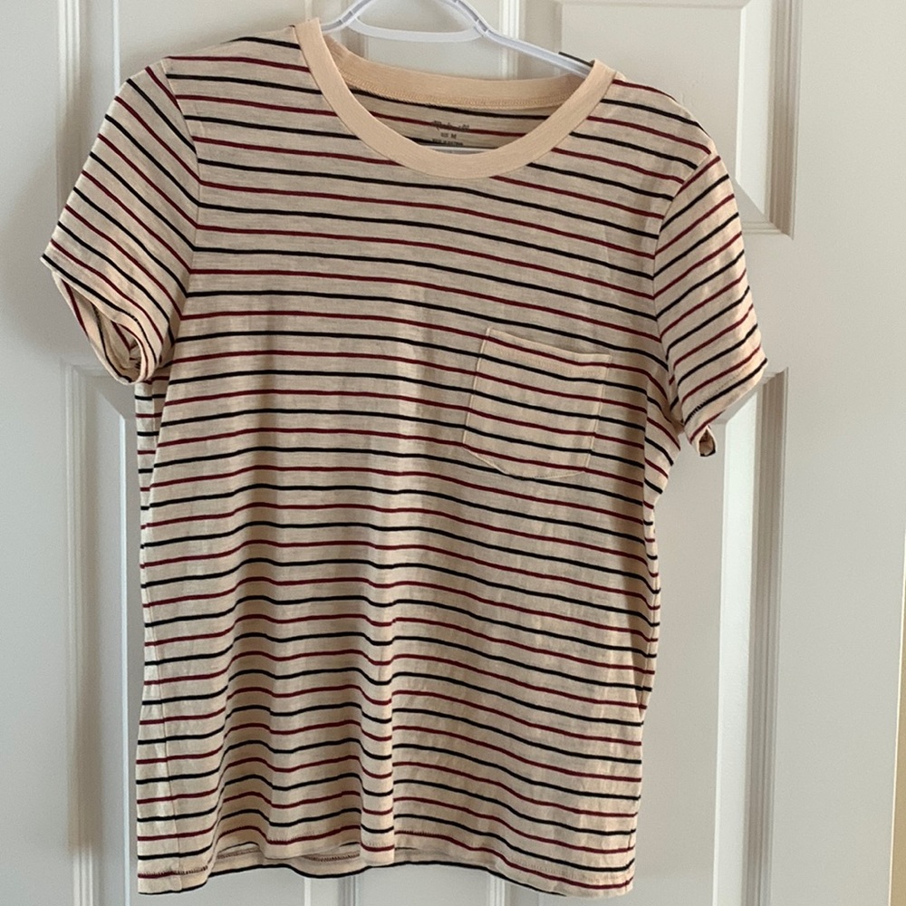 M black and red striped madewell shirt